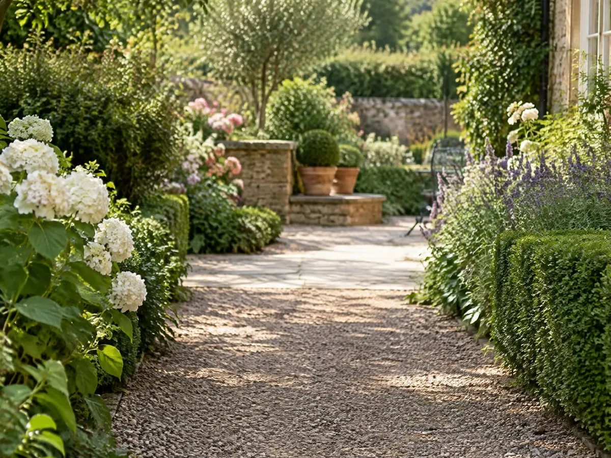 The garden, empty