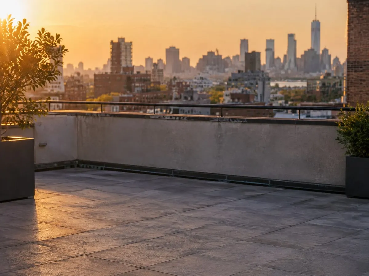 The rooftop, empty